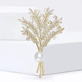 Pearl Wheat Sheaf Brooch Decorative Lapel Pin For Jackets And Scarves view 2