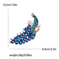 Antique Gold Peacock Brooch with Colorful Enamel Crystal Tail view 7