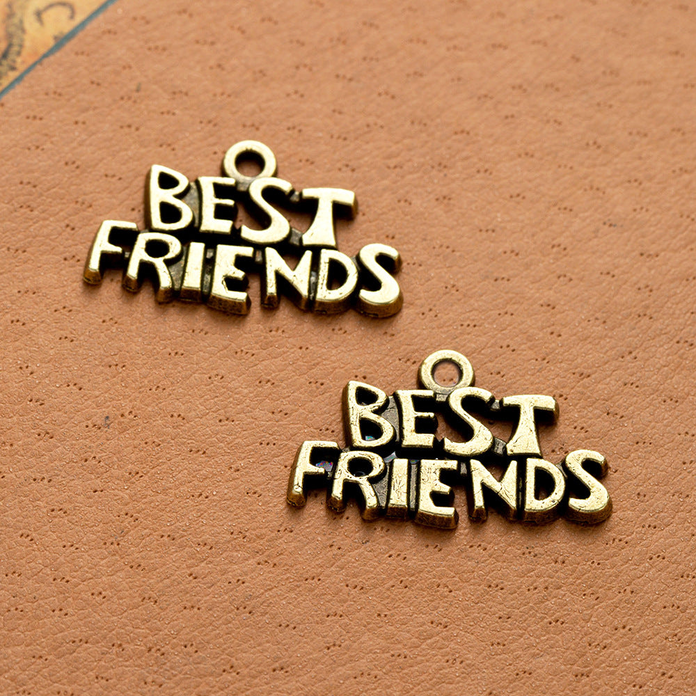 25×15mm Best Friends Letter Alloy Charm Pendant
