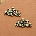 Best Friends Word Charm Metal Jewelry Making Component In 2 Finishes view 2