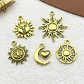 Matte Gold-Tone Sun and Moon Metal Charms with 22 Listed Options view 3