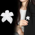 White Flower Enamel Metal Brooch Pin for Jackets and Lapels view 4