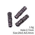 Antique Silver Floral Textured Cylinder Tube Spacer Bead view 3