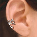 Scroll Ear Cuffs in Silver and Gold Tones Polished Metal Jewelry view 3