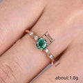 Rose Gold Tone Green Round Stone Marquise Accent Ring view 4