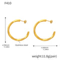 Twisted C Shape Hoop Earrings Gold Steel Three Styles view 8