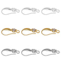 U Shape Earring Hooks with Clear Stone Detail Jewelry Findings view 5