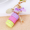 Macaron Stack Keychain with Pink Bow, Tower and Round Tag view 4