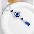 Blue Nazar Evil Eye Charm Keychain With Rhinestone Filigree Pendant view 6