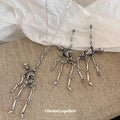 Silver Articulated Skeleton Drop Earrings and Pendant Necklace view 2