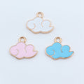 Enamel Cloud Charms in Blue White and Pink Color Options view 2