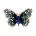 Butterfly Crystal Metal Brooch Pin 3.6 x 5.8 cm for Jackets and Lapels view 1
