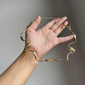 Sculptural Wavy Collar Necklace In Gold And Silver view 3