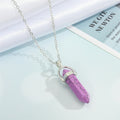 Silver Tone Hexagonal Bullet Crystal Pendant Necklaces in Nine Patterns view 8