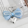 Blue Trim Heart Bow