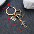 Black-Led Piano Violin and Music Note Charm Keychain Collection view 6