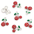 Enamel-Look And Crystal-Accented Gold Silver Cherry Alloy Charms in 12 Styles view 7