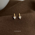 Gold Tone Mini Clear Stone Flower Cluster Stud Earrings view 3