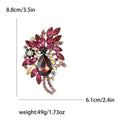 Large Rhinestone Leaf Spray Brooch Six Color Glass Stone view 11