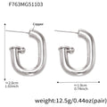 U-Shape Hollow Tube Hoop Earrings Gold Or Steel Copper view 7