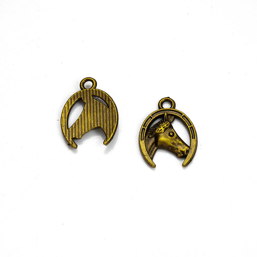 Vintage Horse Head Arch Alloy Charm Pendant 20x15mm