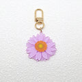 Gold Tone Colorful Daisy Clip Keychains in Six Colors view 11