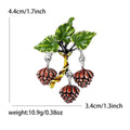 Enamel Acorn Cluster Brooch with Green Leaves for Jackets, Coats, and Scarves view 5