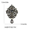 Oval Floral Crystal Dangle Brooch An Oval Floral Crystal Cluster view 8