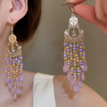 Beaded Chandelier Hook Earrings in Five Color Options view 6