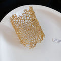 Wide Openwork Leaf Skeleton Metal Cuff Bracelets Gold Silver view 7