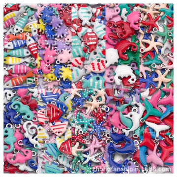 Colorful Starfish and Octopus Metal Charms with 20 Listed Options