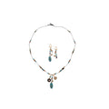 Blue Beaded Pendant Necklace and Matching Drop Earrings view 5