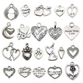 Silver-Tone Heart Metal Charms with 22 Listed Options view 1
