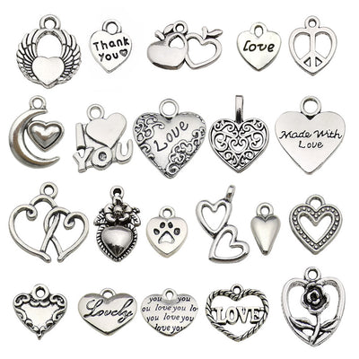 Printed detail graphic for the heart charms