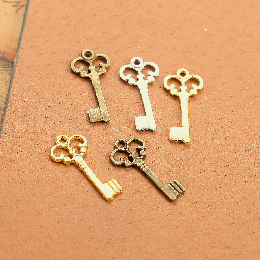 21x10mm Mini Alloy Key Charm Pendant