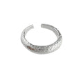 Silver Frosted Texture Open Adjustable Thick Band Ring view 5