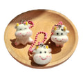 Flocked Cow Charm Keychains Pink Ball Chain 3 Poses view 5