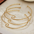 Gold S Shape Open Rod Choker Collar Necklace Piece view 3