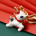 Jeweled Snowflake Santa Hat and Red Christmas Stocking Keychains view 3
