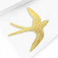 Textured Swallow Brooch in Detailed Metal and Crystal Design view 3