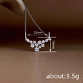Silver Tone Clear Geometric Cluster Pendant Necklace O Chain view 4