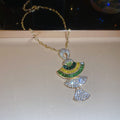 Fan Crystal Necklace Or Earrings In Purple Pink Or Green view 10