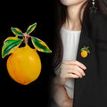 Green Yellow Flower Enamel Metal Brooch Pin for Jackets and Lapels view 4