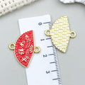 Enamel Zinc Alloy Fan Bamboo Leaf Tassel Charm Pendant for DIY Handmade Jewelry