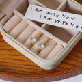 Heart Crystal Look Gold and Silver Small Huggie Earrings view 6
