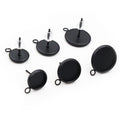 Round Stainless Steel Earring Post Tray Settings in Six Options view 3