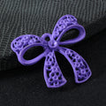 Filigree Cut-Out Bow Charm Pendant Painted Alloy Five Colors view 2