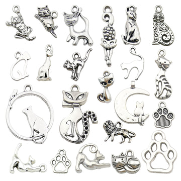 Metallic Cat Metal Charms with 23 Listed Options for DIY Jewelry Making