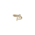 Gold Tone Open Adjustable T-Bar Pave Crystal Finger Ring view 5