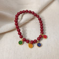 Deep Red Beaded Charm Bracelets Four Chinese Style Mix view 3